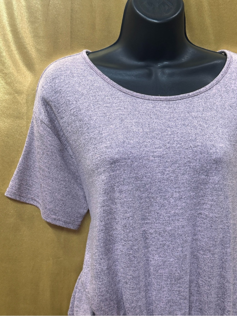 Hyfve Purple Knit Short Sleeve Smocked Hem Top Size Small - Picture 3 of 15